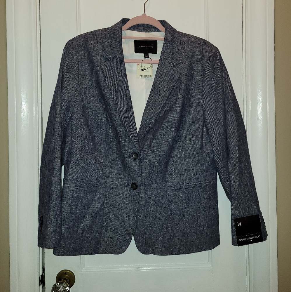 Banana Republic NWT Women's Linen And Cotton Blazer Size 14